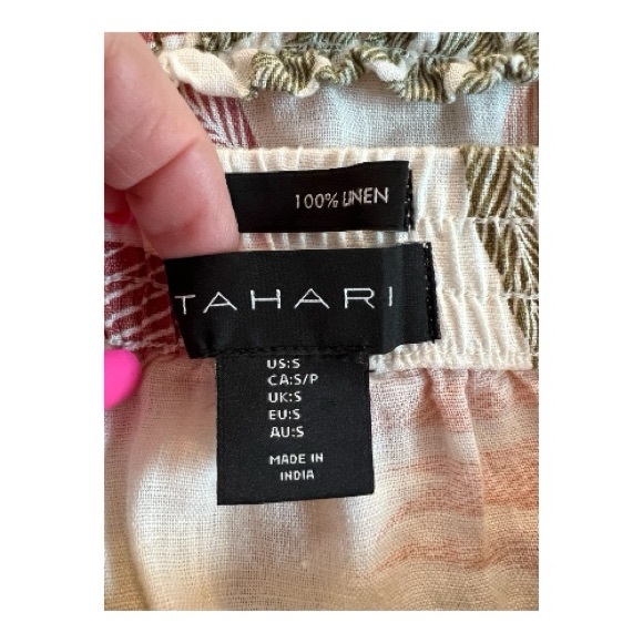 🆕 NWOT Tahari white linen tropical print mini skirt | size S - Picture 6 of 7